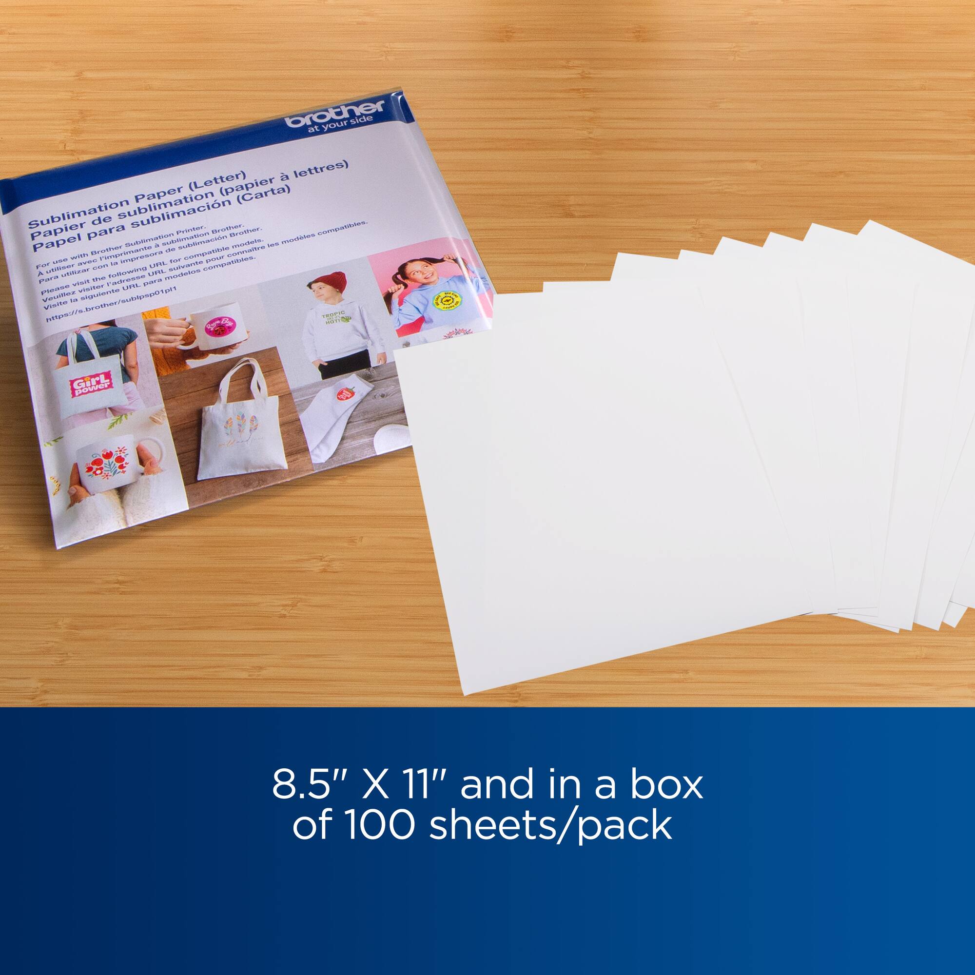 Brother 8.5" x 11" Sublimation Paper, 100 Sheets